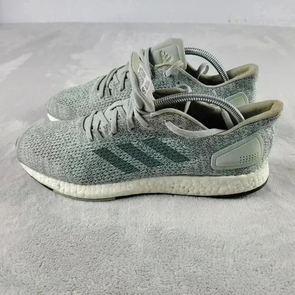 Adidas Pure Boost Running Ash Silver Raw Green B75672 Women Size 10 - Picture 2 of 6